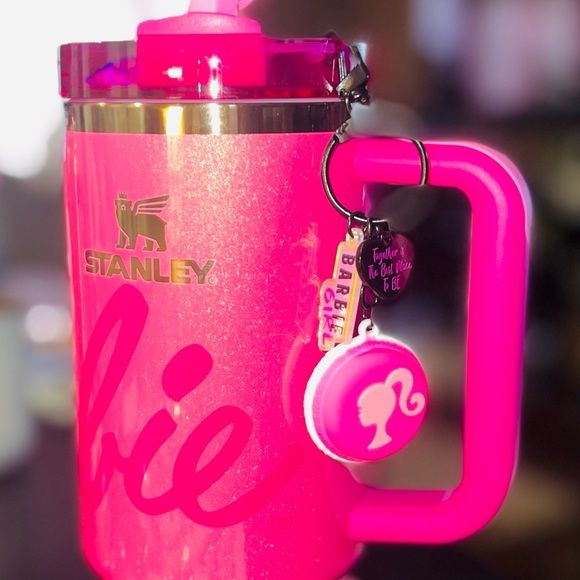 🎀 Barbie Straw Charm Keychain for Stanley 💕 - Picture 2 of 2